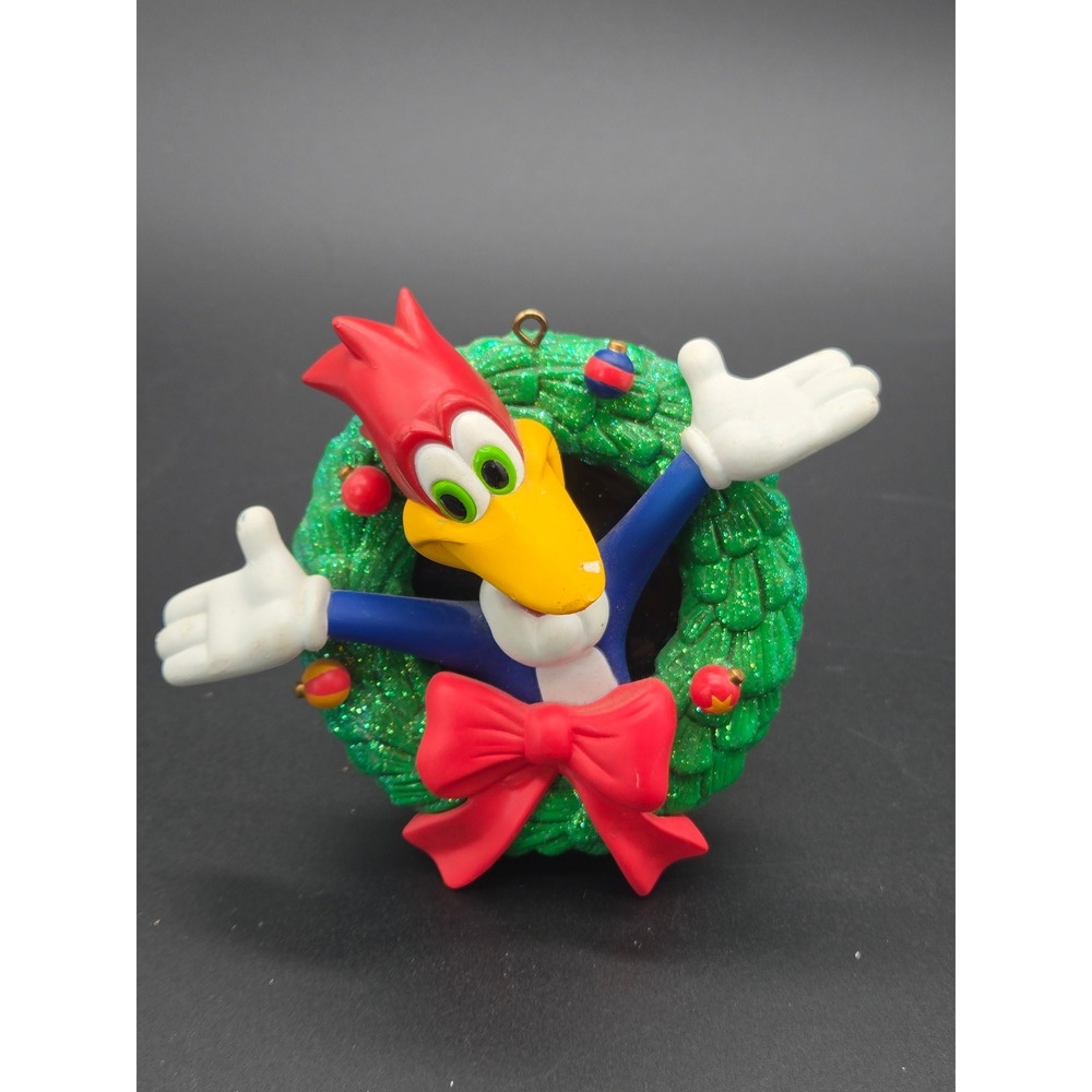 Vintage 1999 Woody Woodpecker Talking Christmas Ornament Walter Lantz Wreath